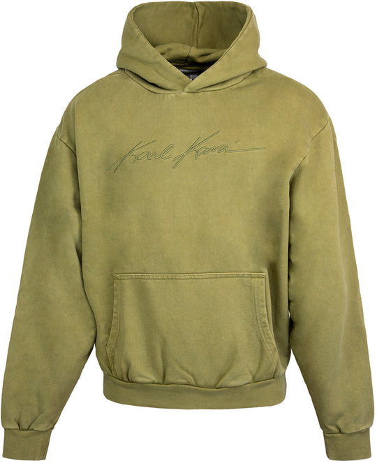  Karl Kani Felpa Autograph Heavy Os Hoodie Olive Uomo
