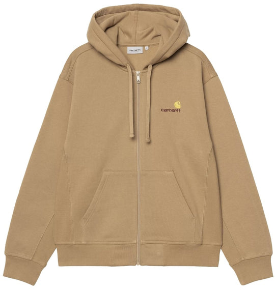  Carhartt Wip Felpa Hooded American Script Jacket Peanut Uomo