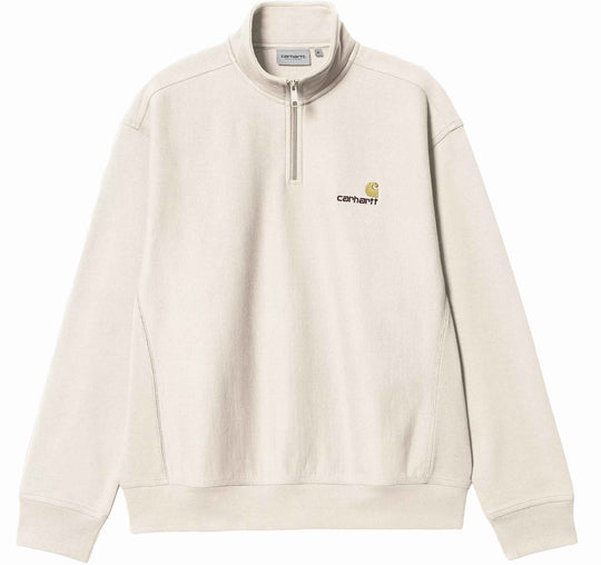  Carhartt Wip Felpa Half Zip American Script Sweat Moonbeam Uomo