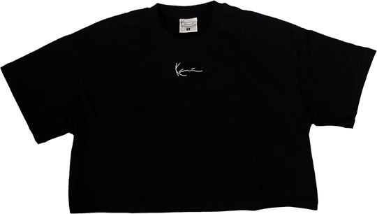  Karl Kani T-shirt Small Signature Essential Crop Tee Black Donna