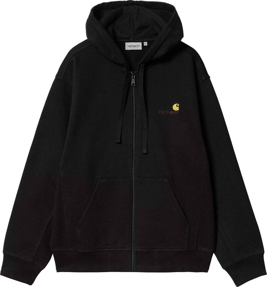  Carhartt Wip Felpa Hooded American Script Jacket Black Uomo