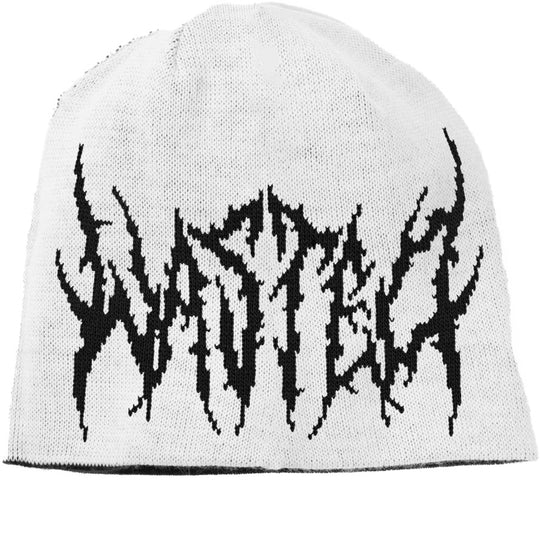  Wasted Paris Cuffia Vault Reverse Brow Beanie Black White Uomo Blackwhite
