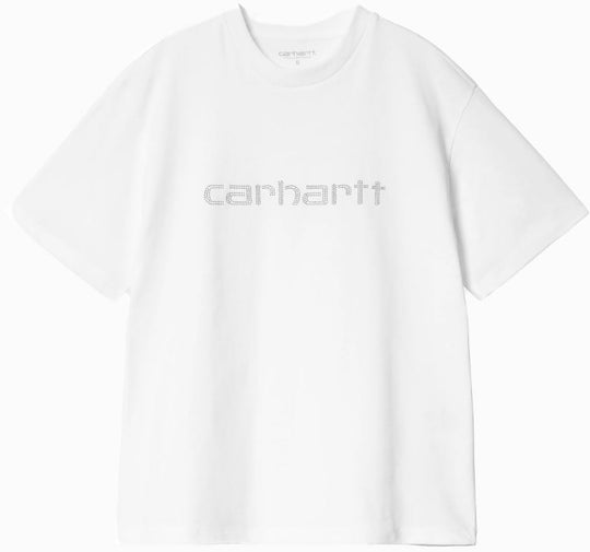  Carhartt Wip T-shirt W Ss Rivet Script T-shirt White Silver Donna