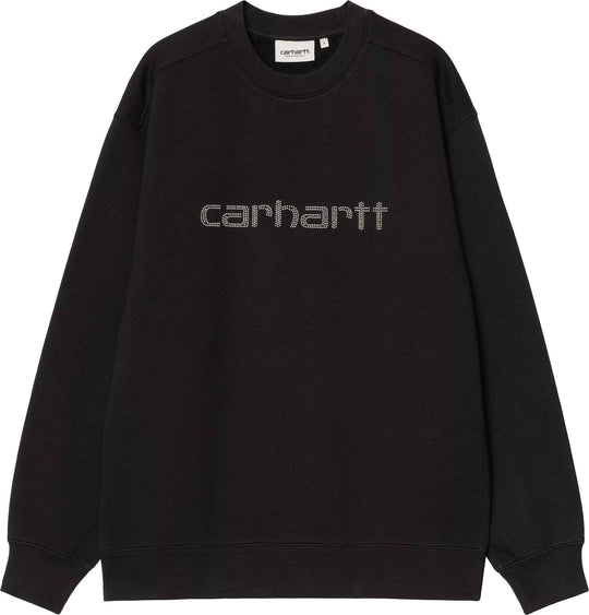  Carhartt Wip Felpa W Rivet Script Sweat Black Silver Donna