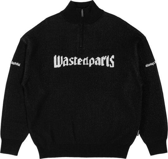  Wasted Paris Maglione United Trucker Sweater Crew Black Uomo