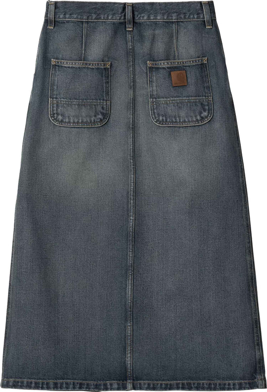  Carhartt Wip Gonna W Marvin Skirt Blue Worn Used Wash Donna Blueworn