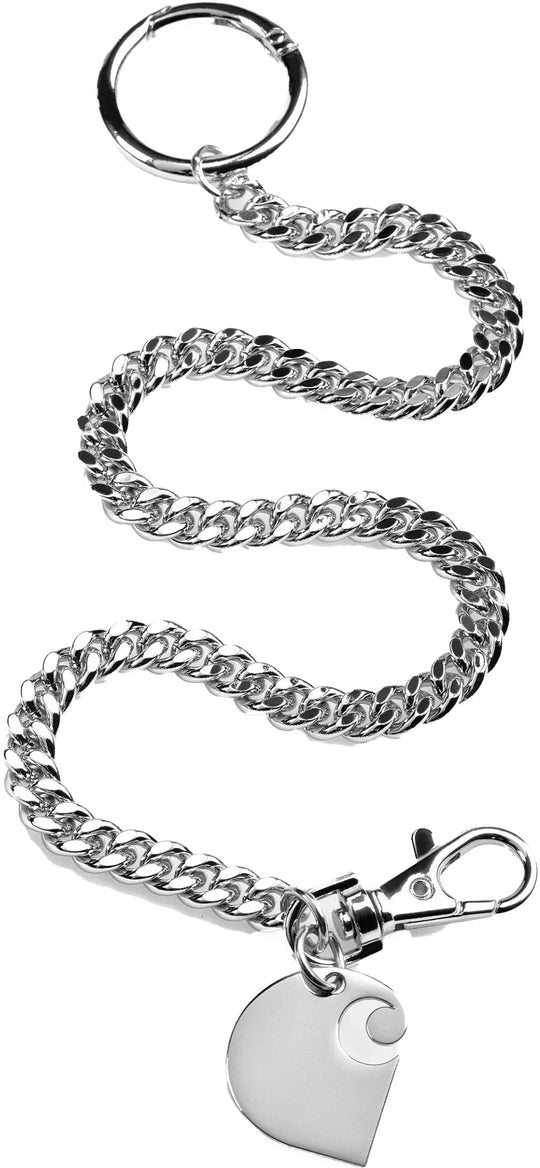  Carhartt Wip Portachiavi Cuban Link Keychain Metal Silver Uomo