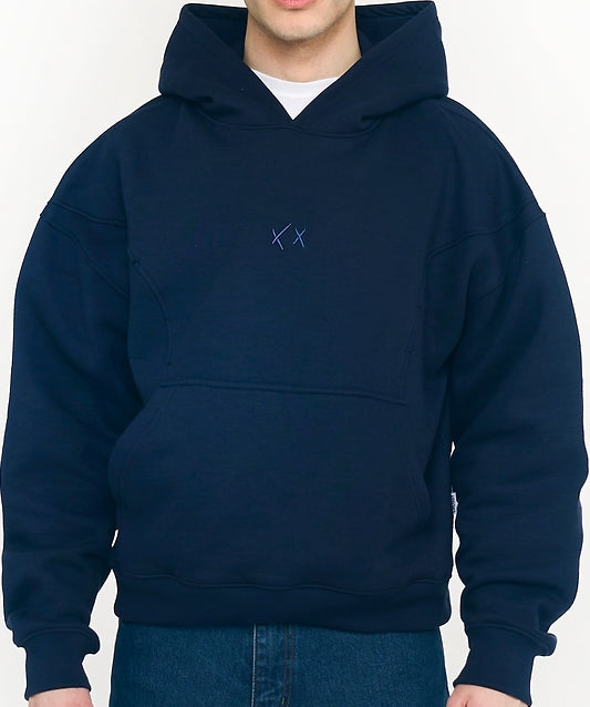  Crossy Studios Felpa Monochrome Hoodie Blue Navy Uomo Bluenavy