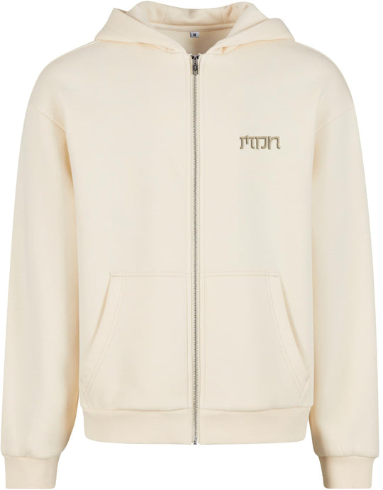  Mdn Felpa Japan Logo Ebroided Tonal Zip Hooded Sand Sand Uomo