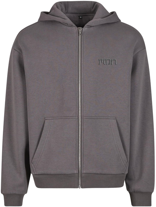  Mdn Felpa Japan Logo Ebroided Tonal Zip Hooded Grey Grey Uomo