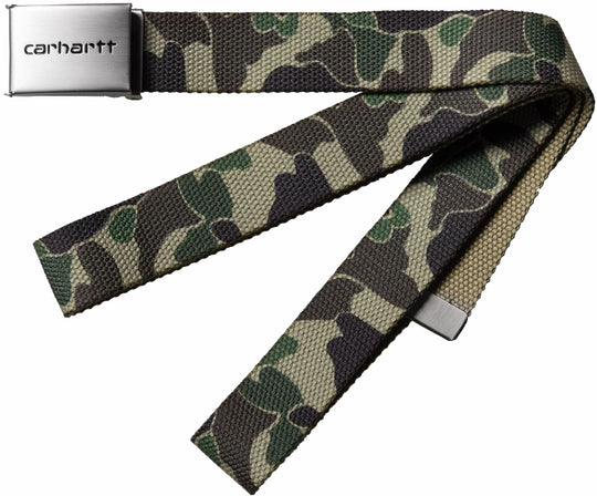  Carhartt Wip Cinta Clip Belt Chrome Camo Duck Green Uomo