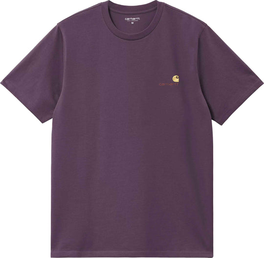  Carhartt Wip T-shirt Ss American Script T-shirt Huckleberry Uomo