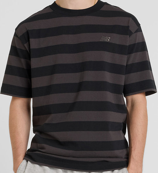  New Balance T-shirt Thick Stripe T-shirt Black Uomo
