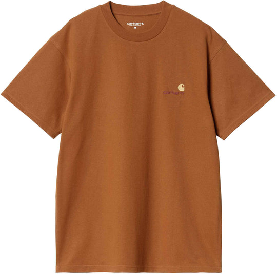  Carhartt Wip T-shirt Ss American Scirpt T-shirt Sienna Uomo