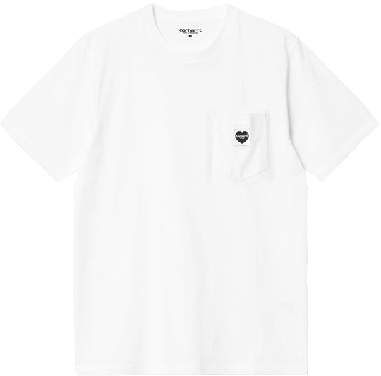  Carhartt Wip T-shirt Ss Pocket Heart T-shirt White Black Uomo