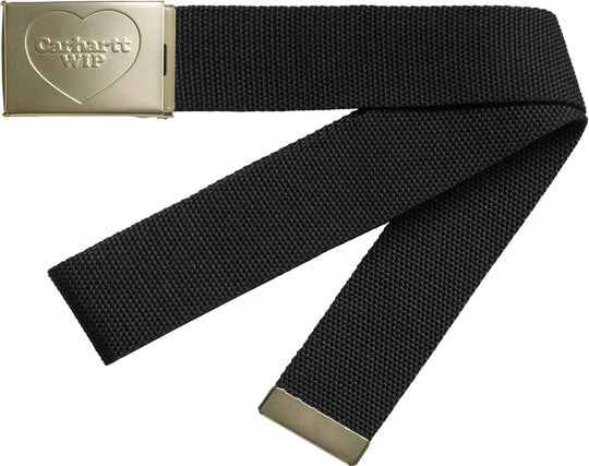  Carhartt Wip Cinta Heart Clip Belt Black Silver Uomo