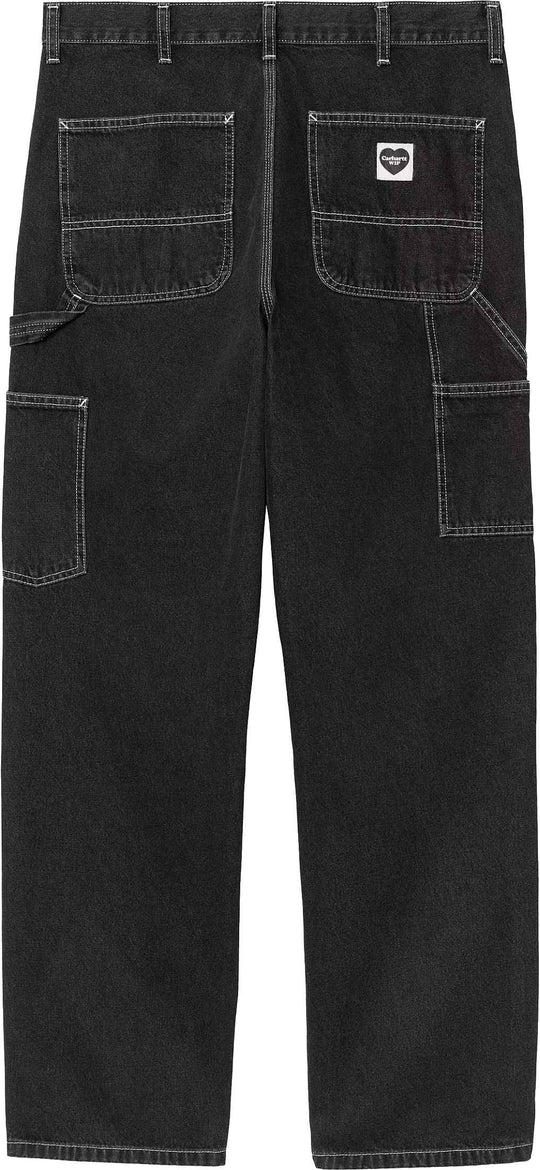 Carhartt Wip Pantaloni Single Knee Pant Black Rinsed Uomo