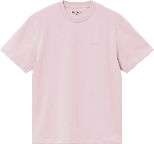  Carhartt Wip T-shirt W Ss Script Embroidery T-shirt Air Pink Wax Uomo Airpink
