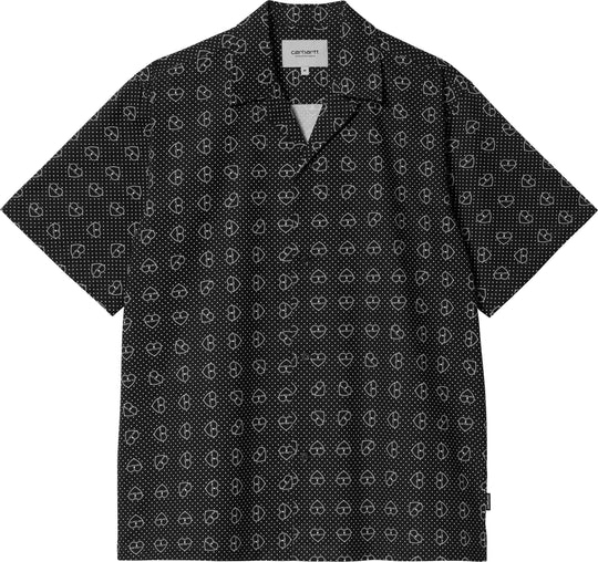  Carhartt Wip Camicia Ss Furoshiki Shirt Print Black Uomo