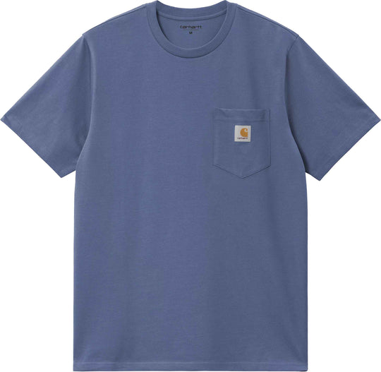  Carhartt Wip T-shirt S/s Pocket Tee Blue Iris Uomo Blueiris