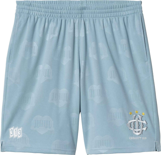  Carhartt Wip Shorts Hartt's Football Short Heart Train Jacquard Bluebird Uomo