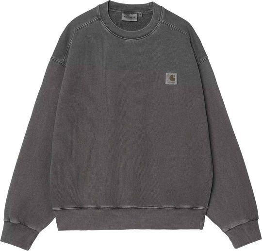  Carhartt Wip Felpa Nelson Sweat Graphite Garment Dyed Uomo Graphitegarmentdyed