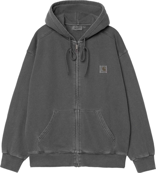  Carhartt Wip Felpa Hooded Nelson Jacket Graphite Garment Dyed Uomo Graphitegarmentdyed