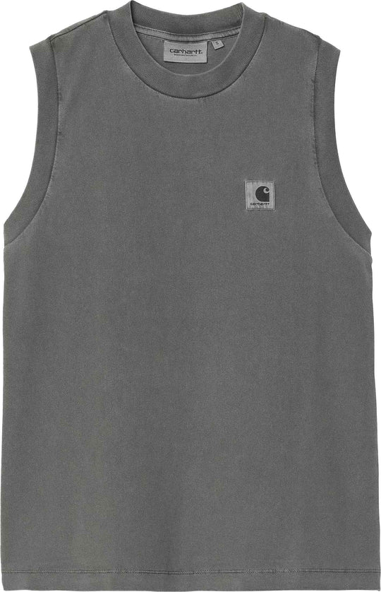  Carhartt Wip Canotta W Nelson A Shirt Graphite Garment Dyede Donna Graphitegarmentdyed