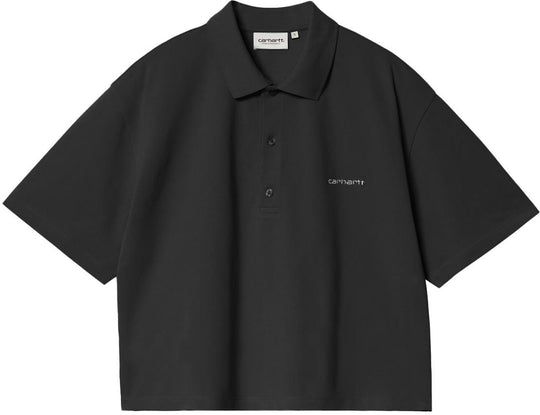  Carhartt Wip Polo W Ss Carhartt Script Polo Black Donna