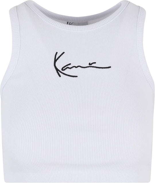  Karl Kani Top Essential Racer Rib Top White Donna