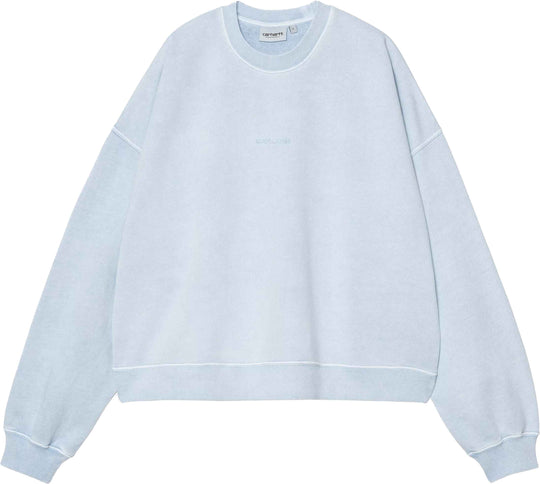  Carhartt Wip Felpa W Benton Sweat Air Sky Garment Died Donna Airskygarmentdyed