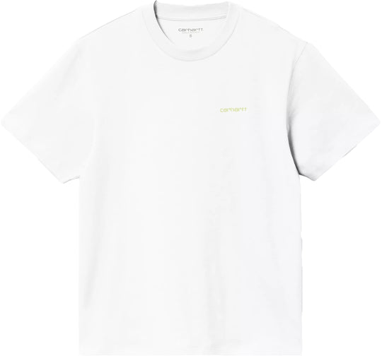  Carhartt Wip T-shirt W Ss Script Embroidery T-shirt White Air Green Donna Whiteairgreen