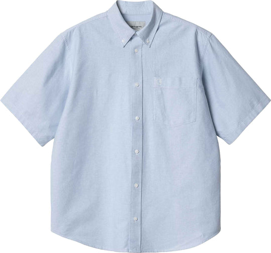  Carhartt Wip Camicia Ss Braxton Shirt Bleach Wax Uomo Bleachwax