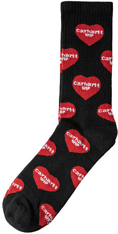  Carhrtt Wip Calze Heart Logo Socks Jacquard Black Carhartt Wip Uomo