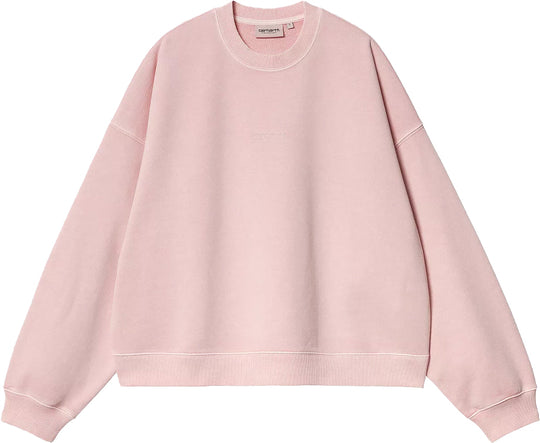  Carhartt Wip Felpa W Benton Sweat Air Pink Garment Dyed Donna Airpinkgarmentdyed