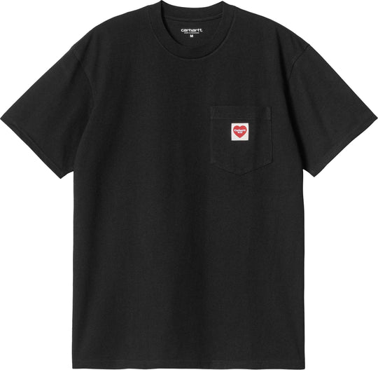  Carhartt Wip T-shirt Ss Pocket T-shirt Black Red Uomo Blackred