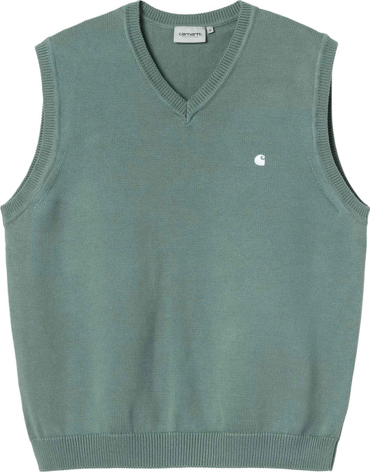  Carhartt Wip Maglione Madison Vest Sweater Silver Pine White Uomo Silverpinewhite