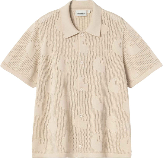  Carhartt Camicia W Ss Template Knit Shirt Fleur De Sel Carhartt Wip Donna Fleurdesel