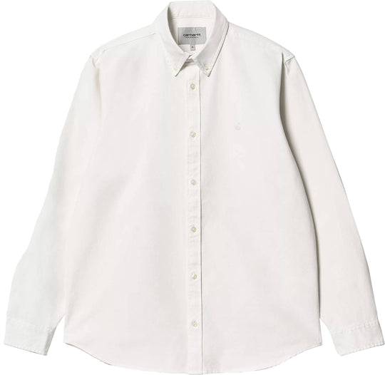  Carhartt Wip Camicia Ls Bolton Shirt White Garment Dyed Uomo Whitegarmentdyed