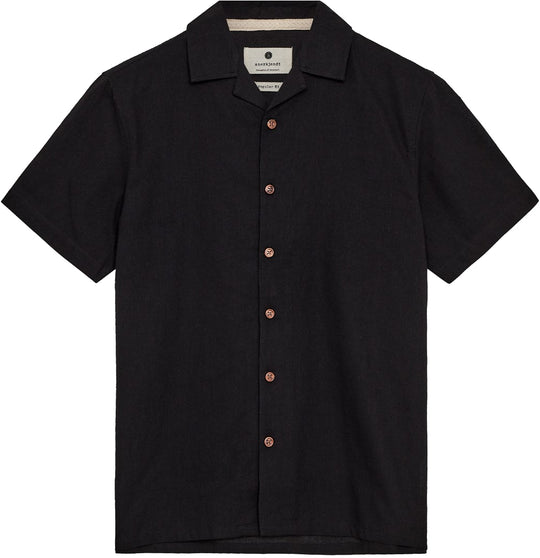  Anerkjendt Camicia Akleo Ss Cotton Linen Shirt Caviar Uomo