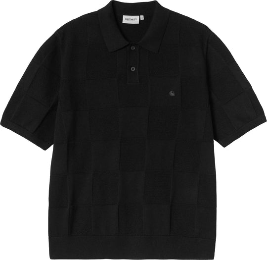  Carhartt Wip Polo Ss Checker Polo Black Uomo