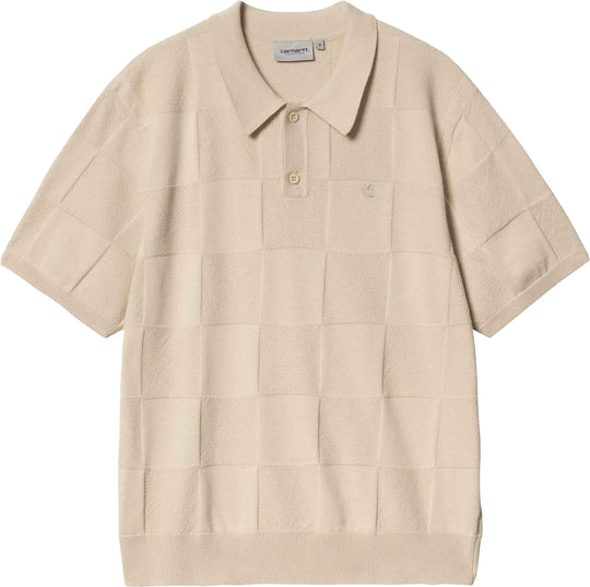  Carhartt Wip Polo Ss Checker Polo Fleur De Sel Uomo Fleurdesel