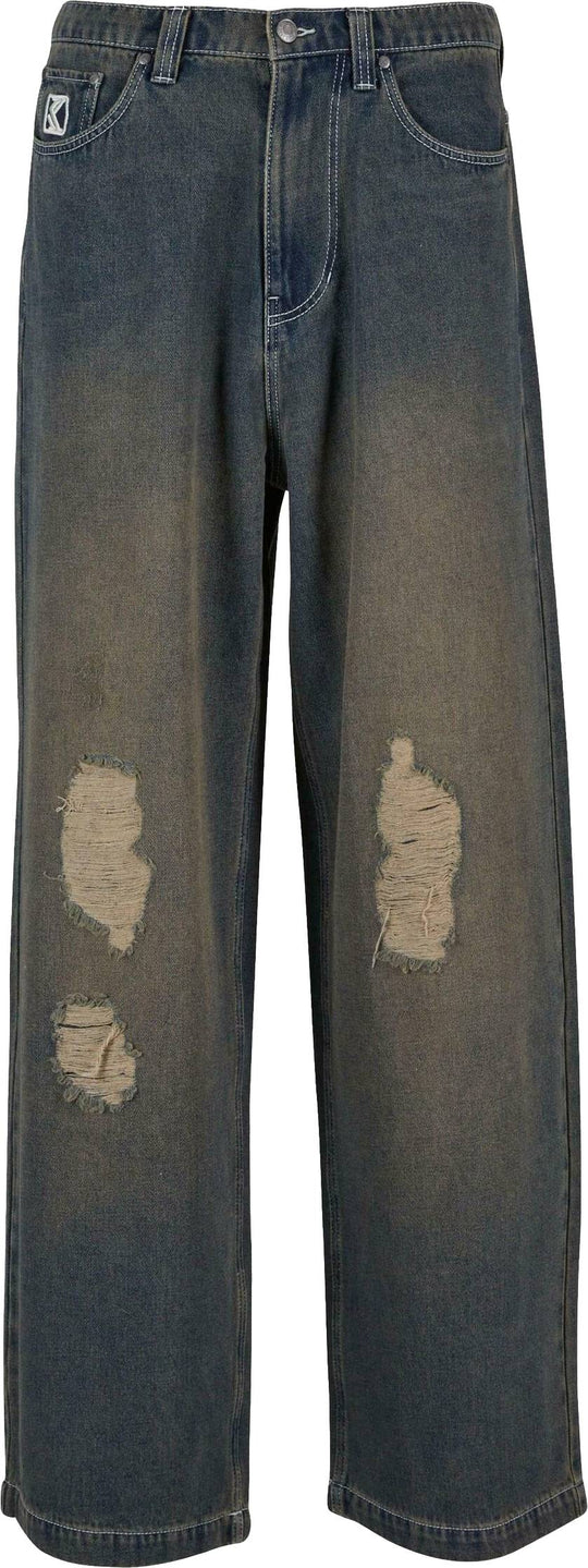  Karl Kani Jeans Og Distress Relaxed Baggy Dark Blue Uomo Darkblue