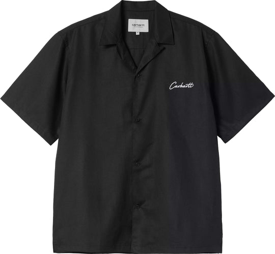  Carhartt Wip Camicia Ss Delray Shirt Black White Uomo