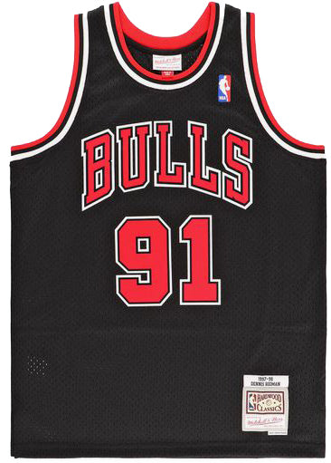 Mitchell & Ness Canotta Nba Swingman Alternate Jersey Bulls 97 Dennis Rodman Black Mitchell E Ness Uomo