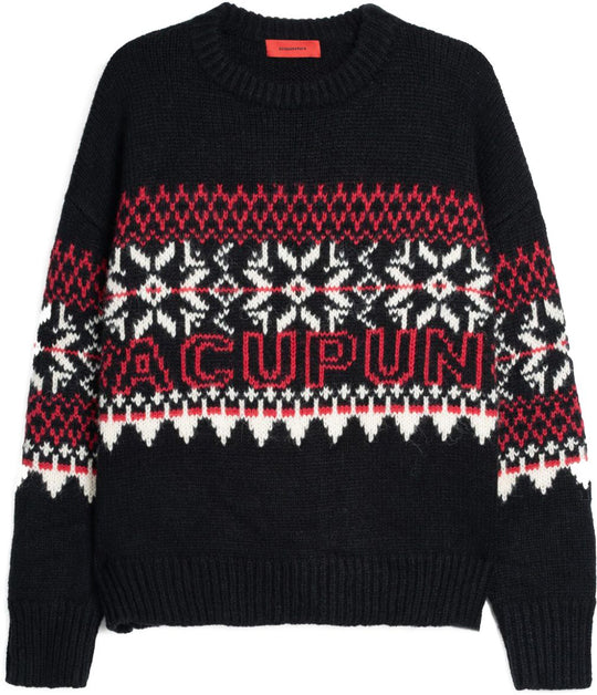  Acupuncture Maglione Pattern Sweater Mixed Black Uomo Mixedblack