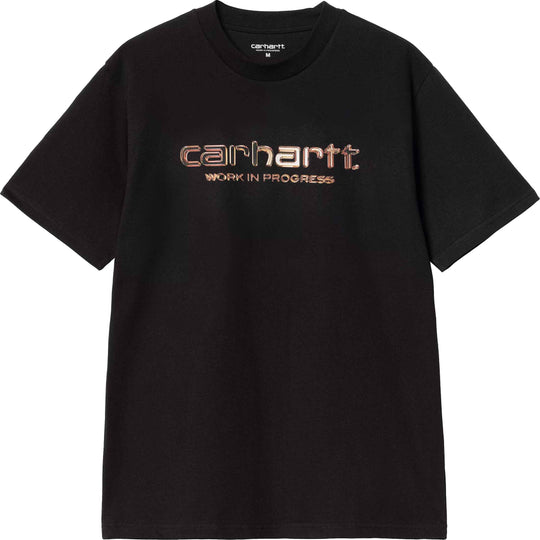  Carhartt Wip T-shirt Ss Solar Chrome Script T-shirt Black Uomo