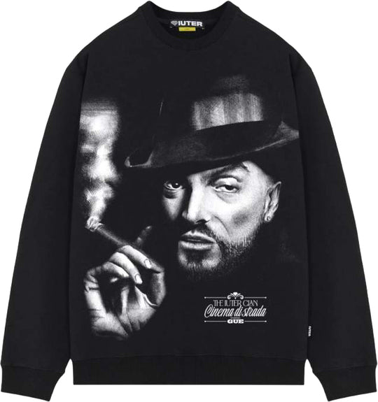  Guè X Iuter Felpa Portrait Crewneck Black Uomo