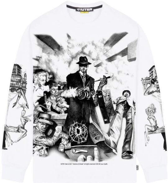  Guè X Iuter T-shirt Pulp Ls Tee White Uomo