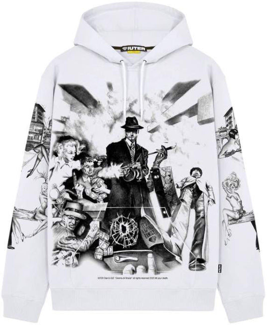  Guè X Iuter Felpa Pulp Hoodie White Uomo